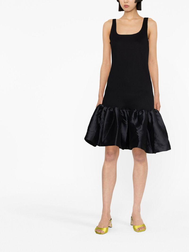Black Peplum-hem Dress