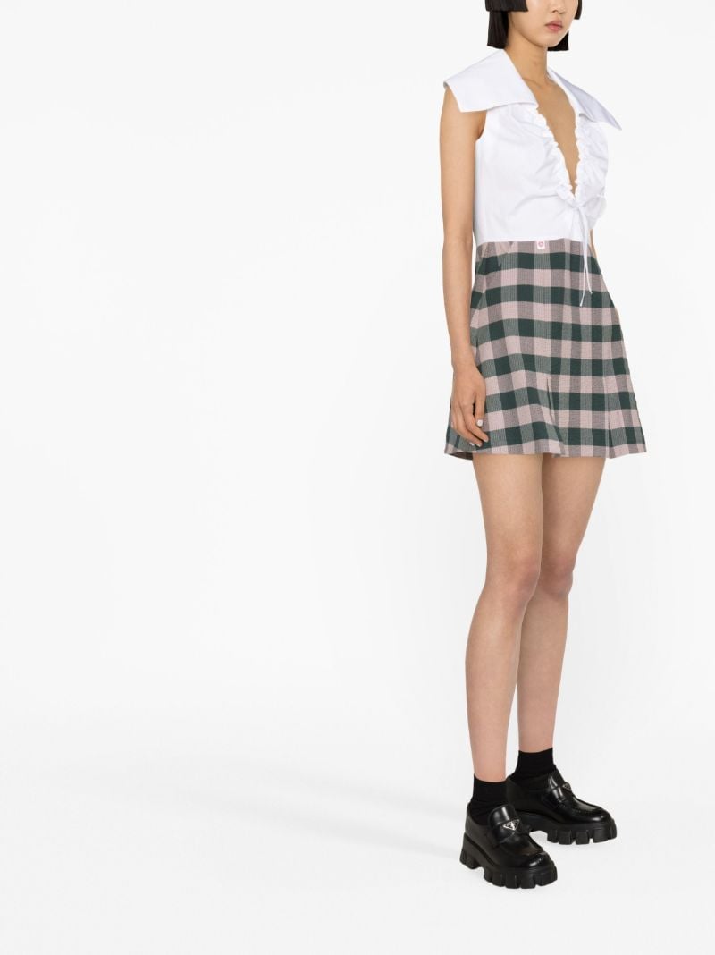Neutral Sailor Seersucker Mini Dress