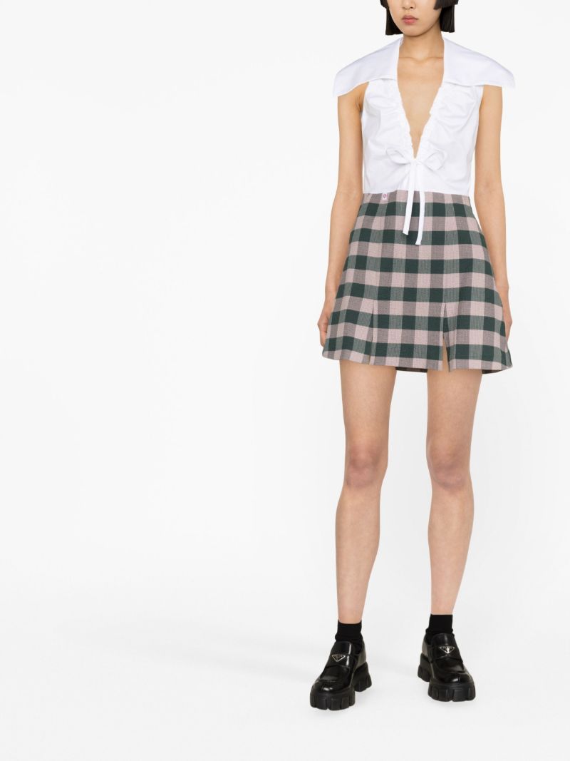 Neutral Sailor Seersucker Mini Dress
