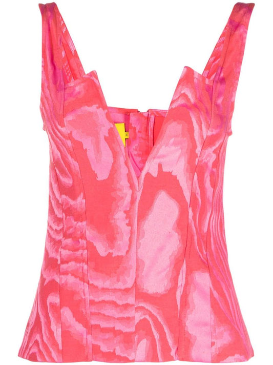 Pink Abstract Print Top