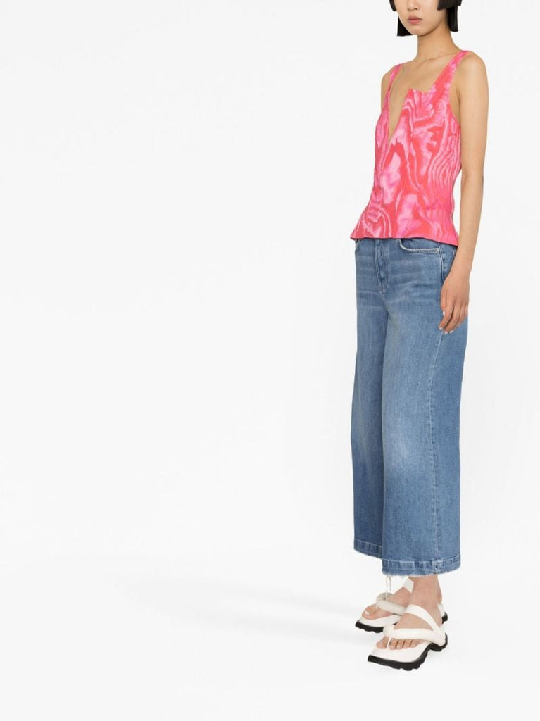 Pink Abstract Print Top