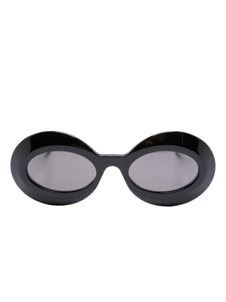 Black Inflated Oval Sunglasses