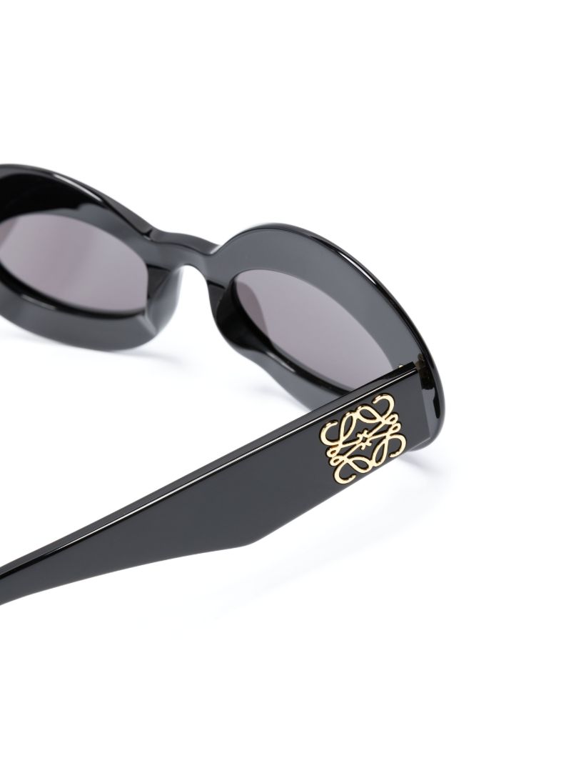 Black Inflated Oval Sunglasses