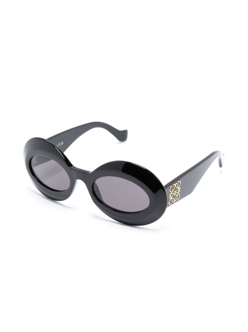 Black Inflated Oval Sunglasses