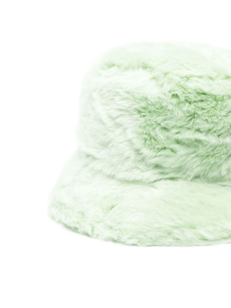 X Browns Green Hape Faux Fur Bucket Hat