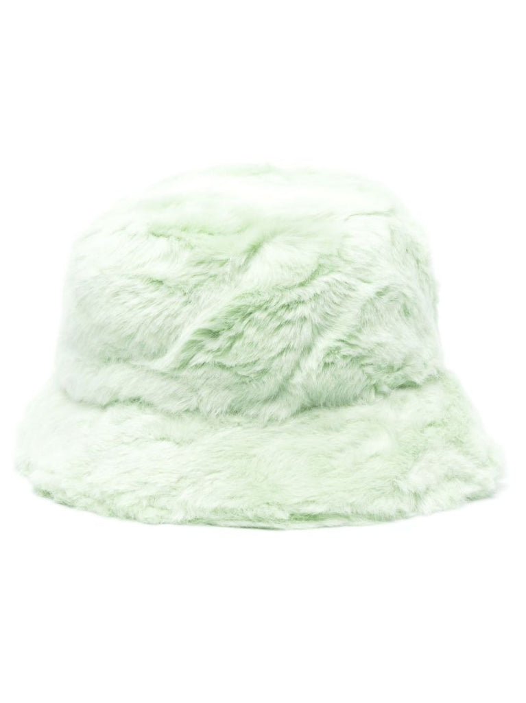 X Browns Green Hape Faux Fur Bucket Hat