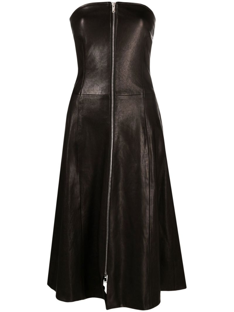 Black the Valerie Leather Midi Dress