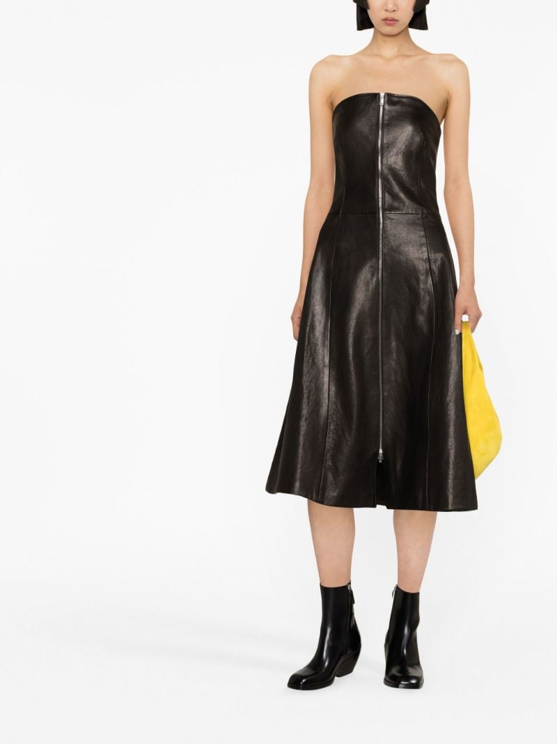 Black the Valerie Leather Midi Dress