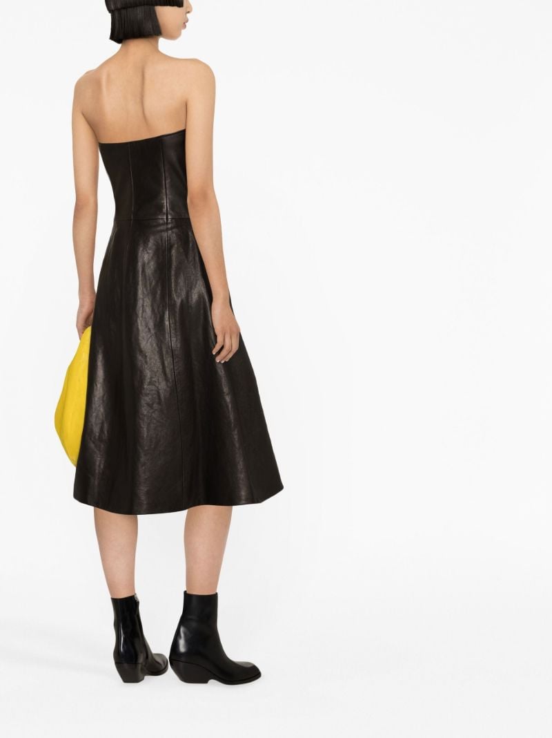Black the Valerie Leather Midi Dress