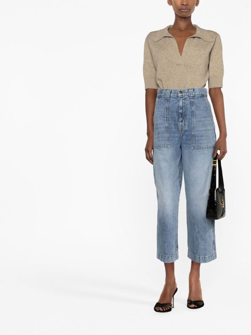 Blue Hewey High-waisted Cropped Jeans