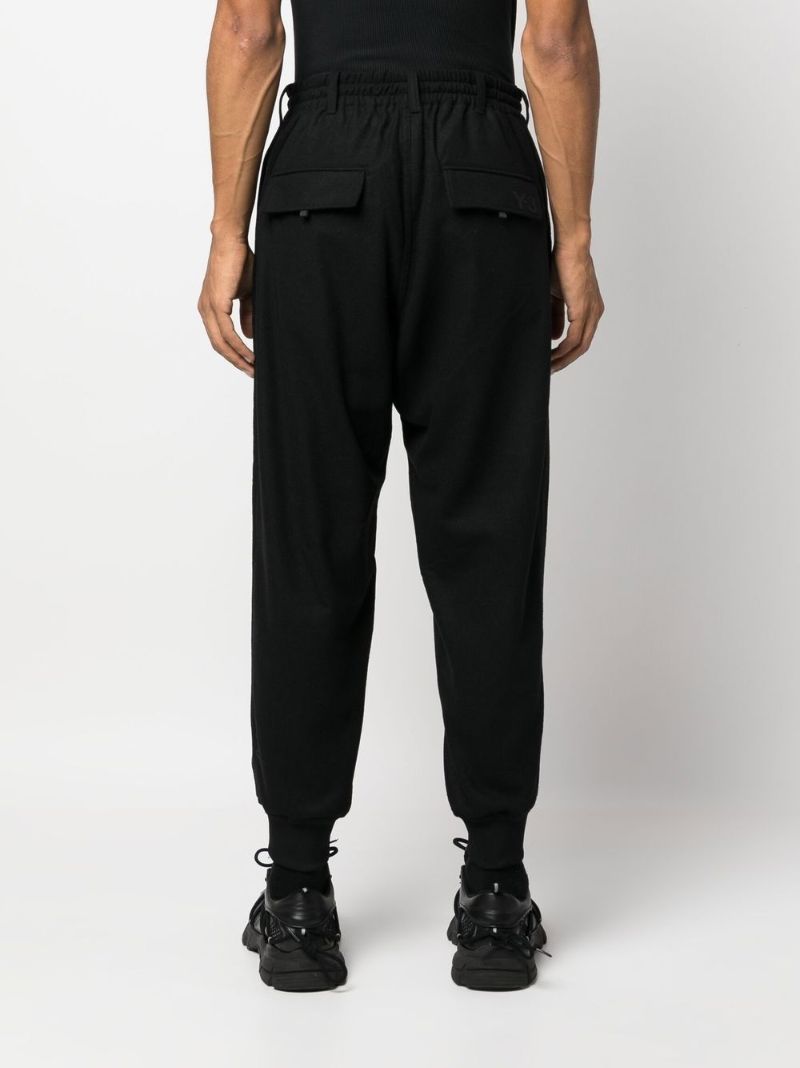 Black Classic Terry Cuffed Track Pants