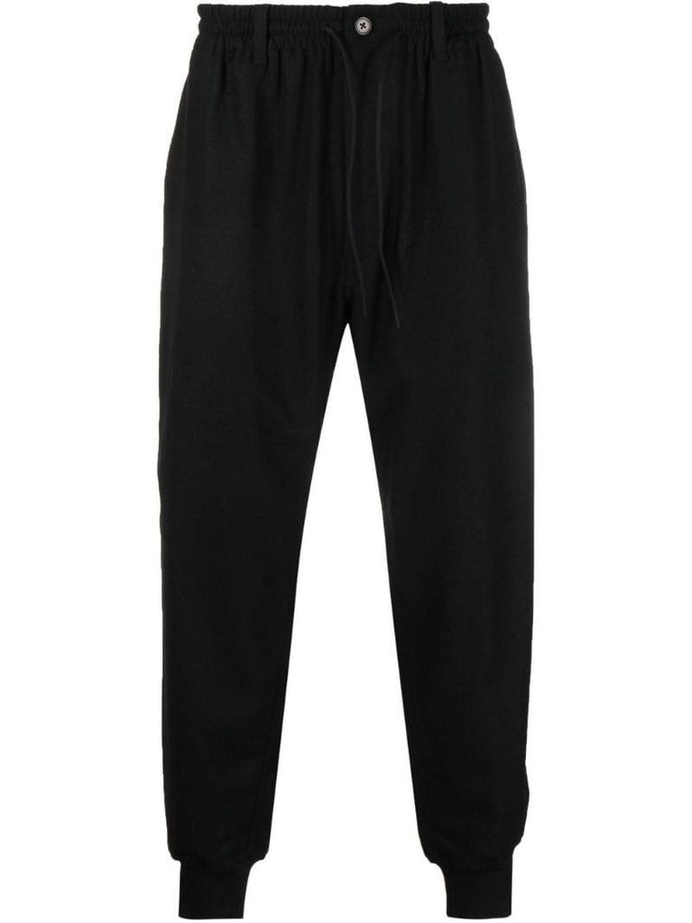 Black Classic Terry Cuffed Track Pants