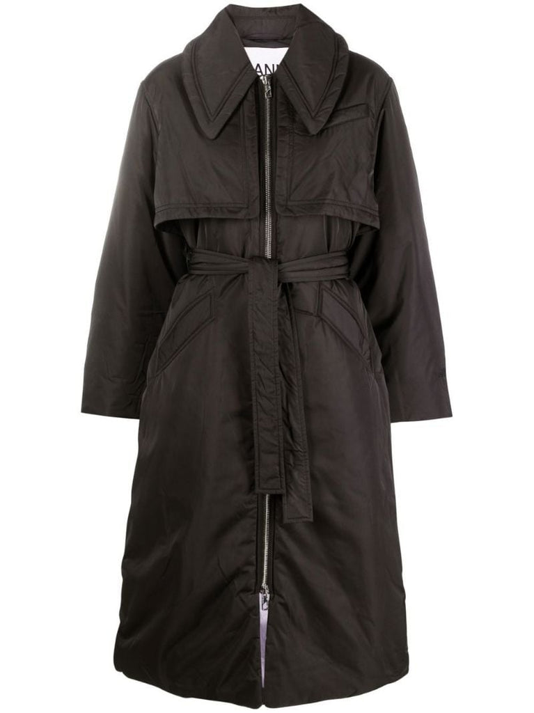Black Belted Puffer Coat