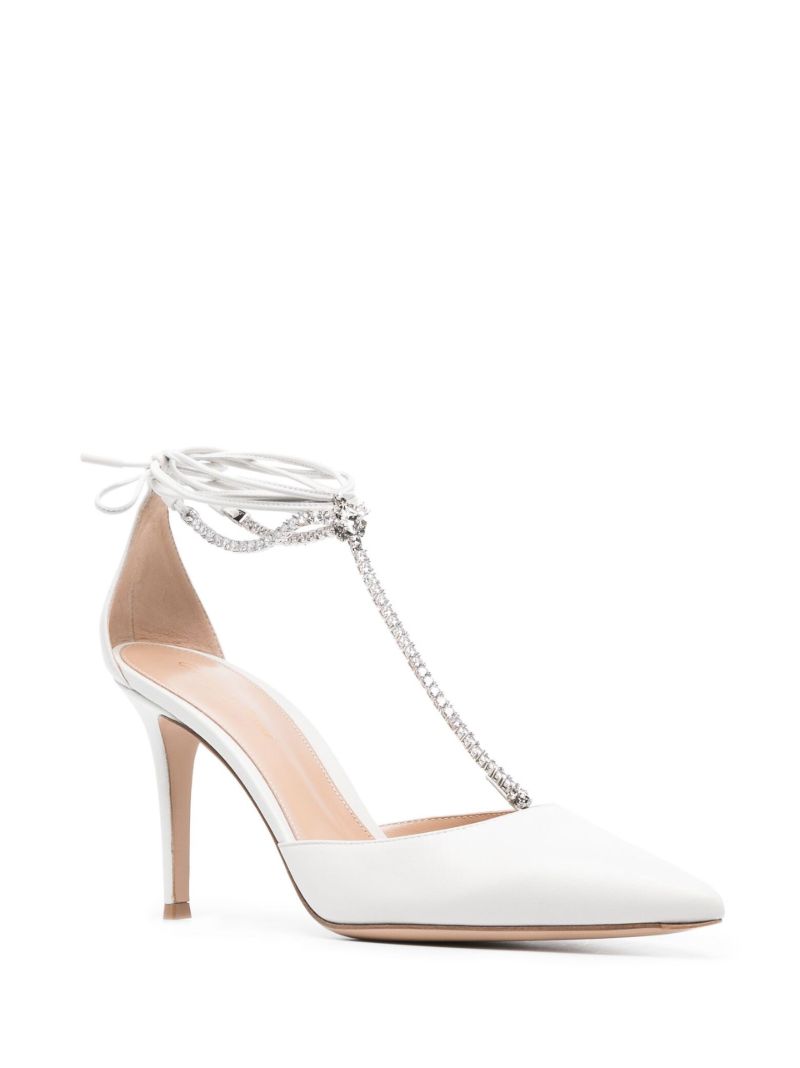 White Brilliant 85 Leather Pumps