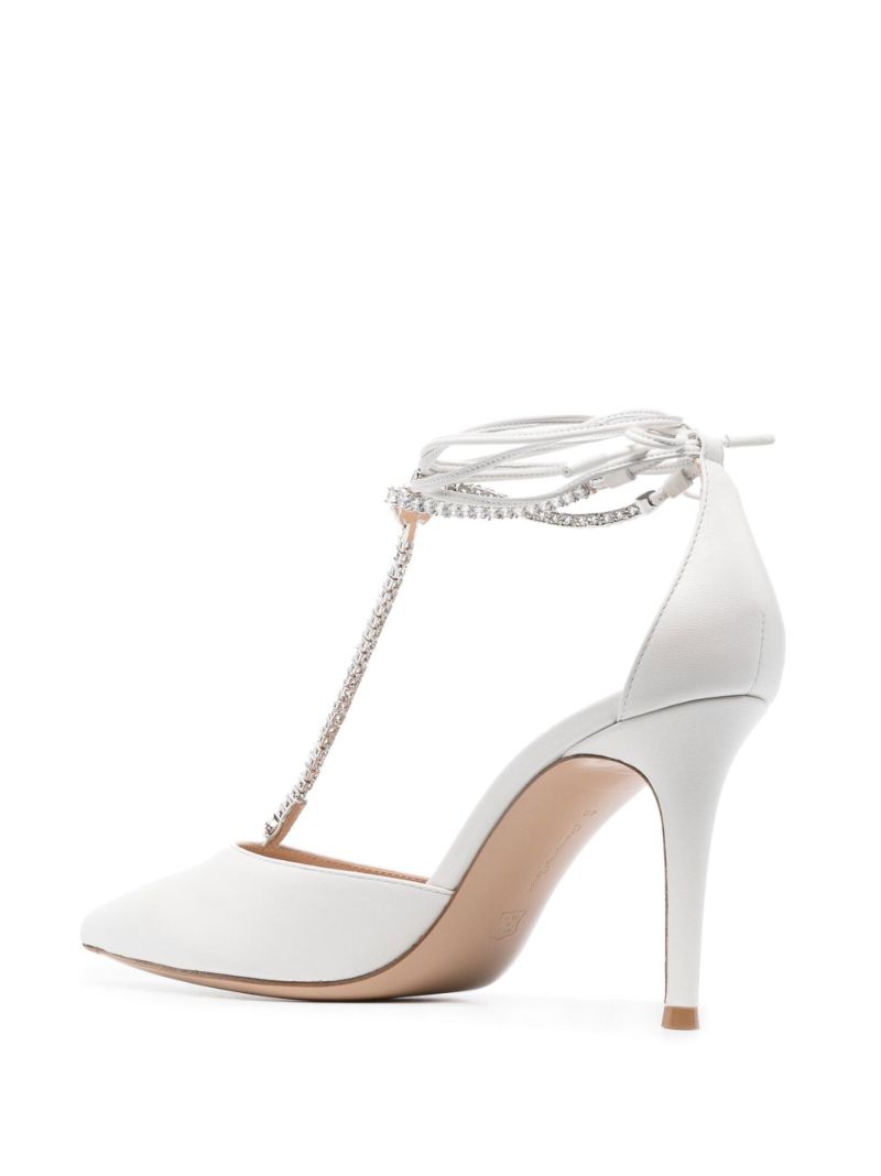 White Brilliant 85 Leather Pumps