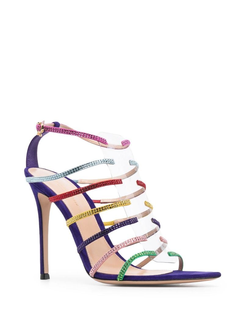 Purple 105 Crystal Embellished Sandals