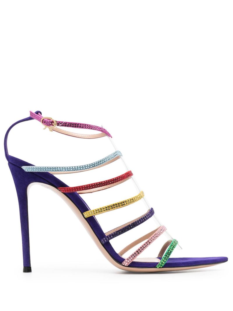 Purple 105 Crystal Embellished Sandals