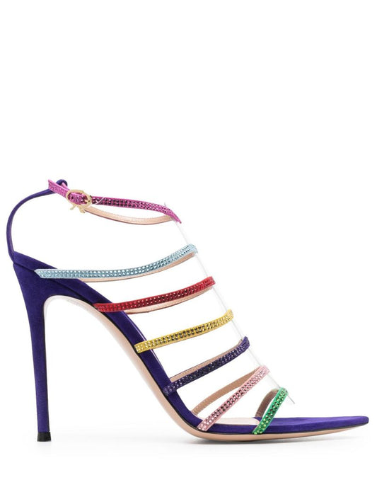 Purple 105 Crystal Embellished Sandals