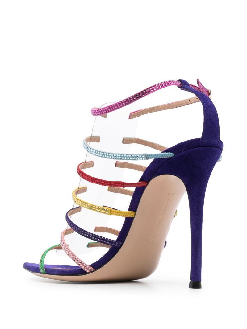 Purple 105 Crystal Embellished Sandals