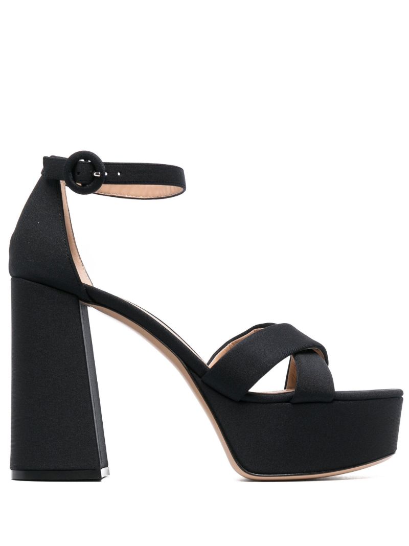 Black Sheridan 70 Satin Platform Sandals