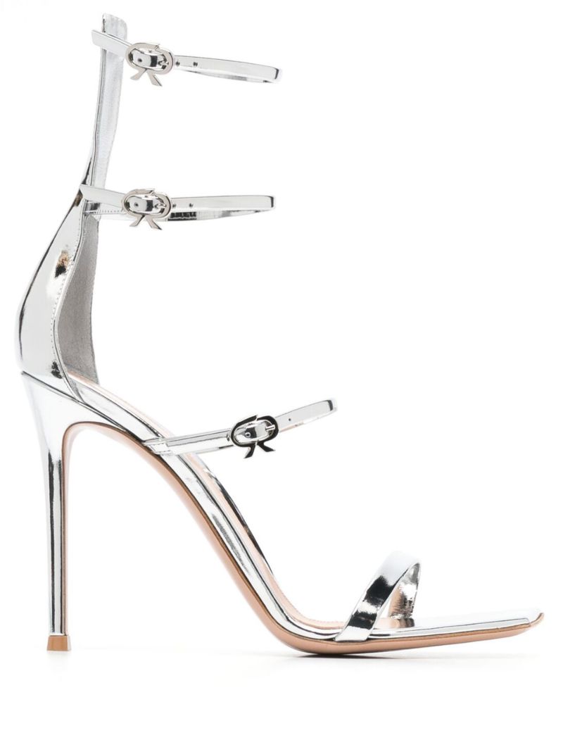 Silver Ribbon Uptown 105 Patent Leather Sandals