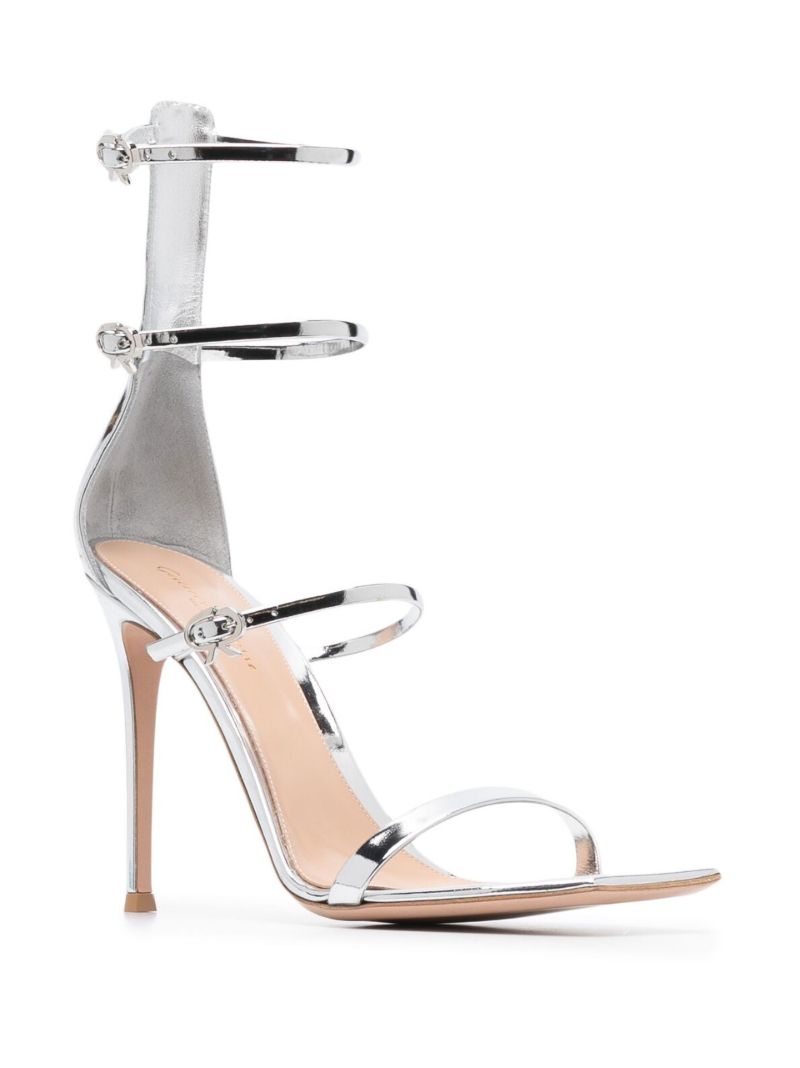 Silver Ribbon Uptown 105 Patent Leather Sandals
