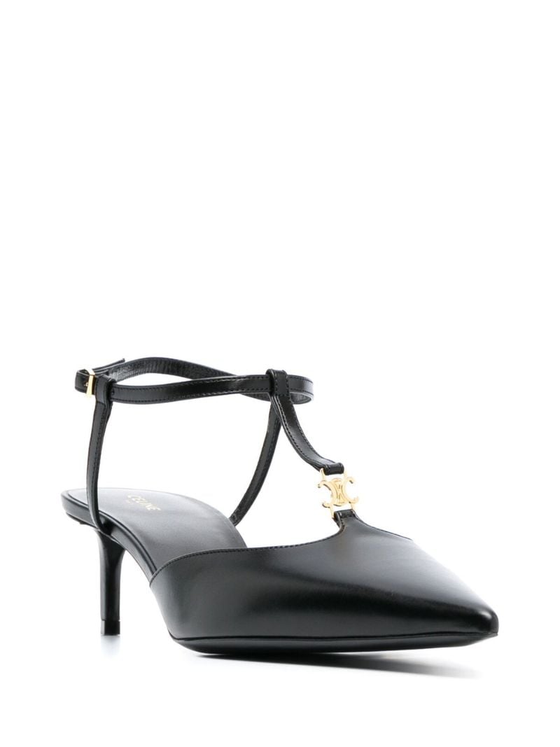 Black Triomphe T-bar Pumps