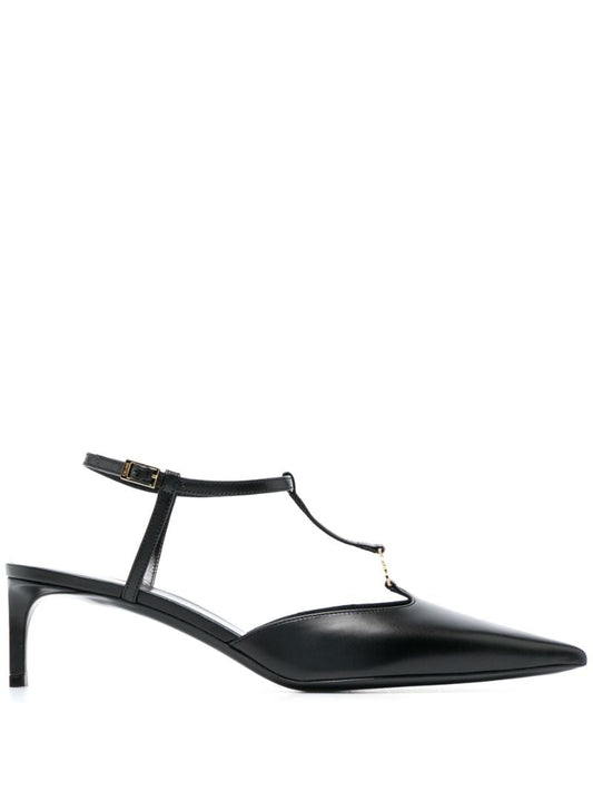 Black Triomphe T-bar Pumps