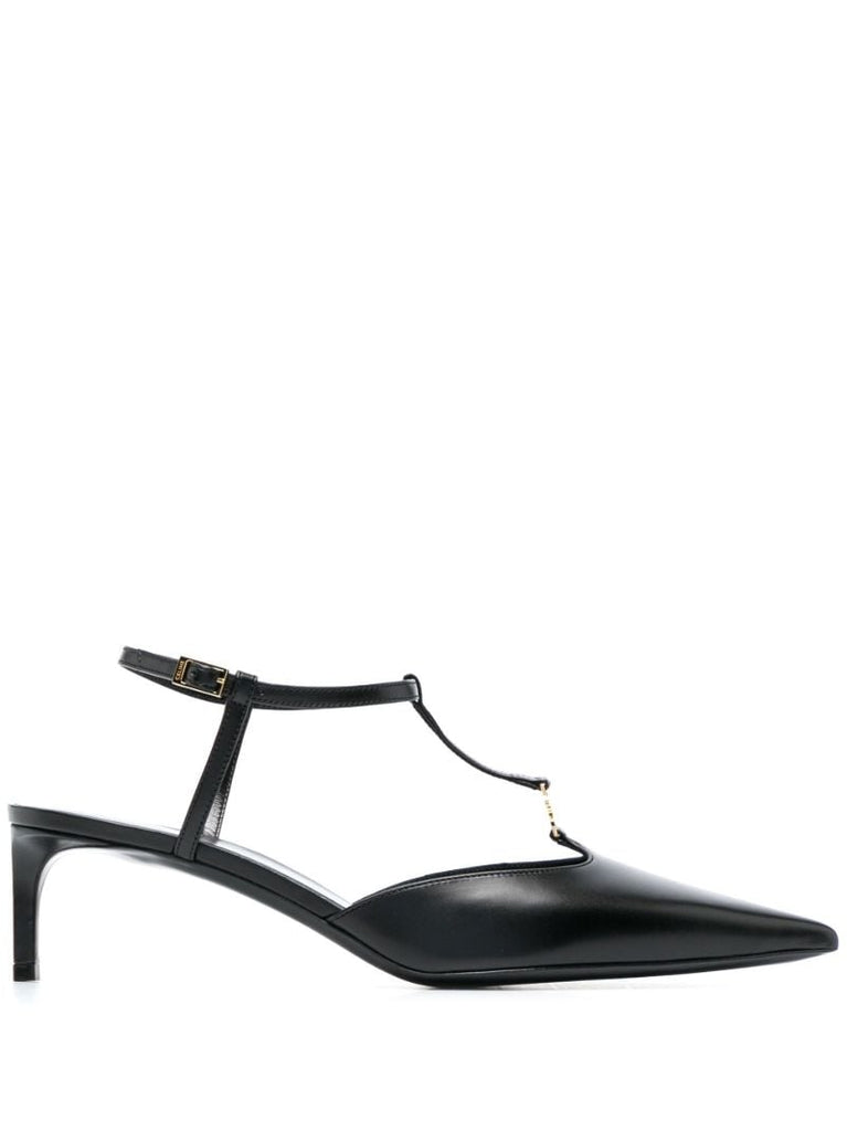 Black Triomphe T-bar Pumps
