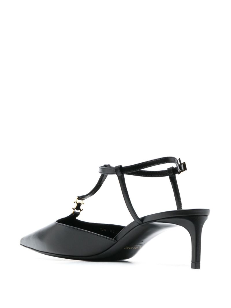 Black Triomphe T-bar Pumps