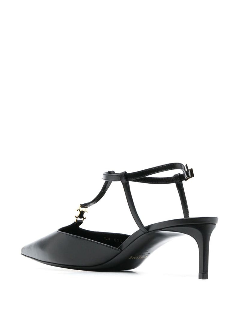 Black Triomphe T-bar Pumps