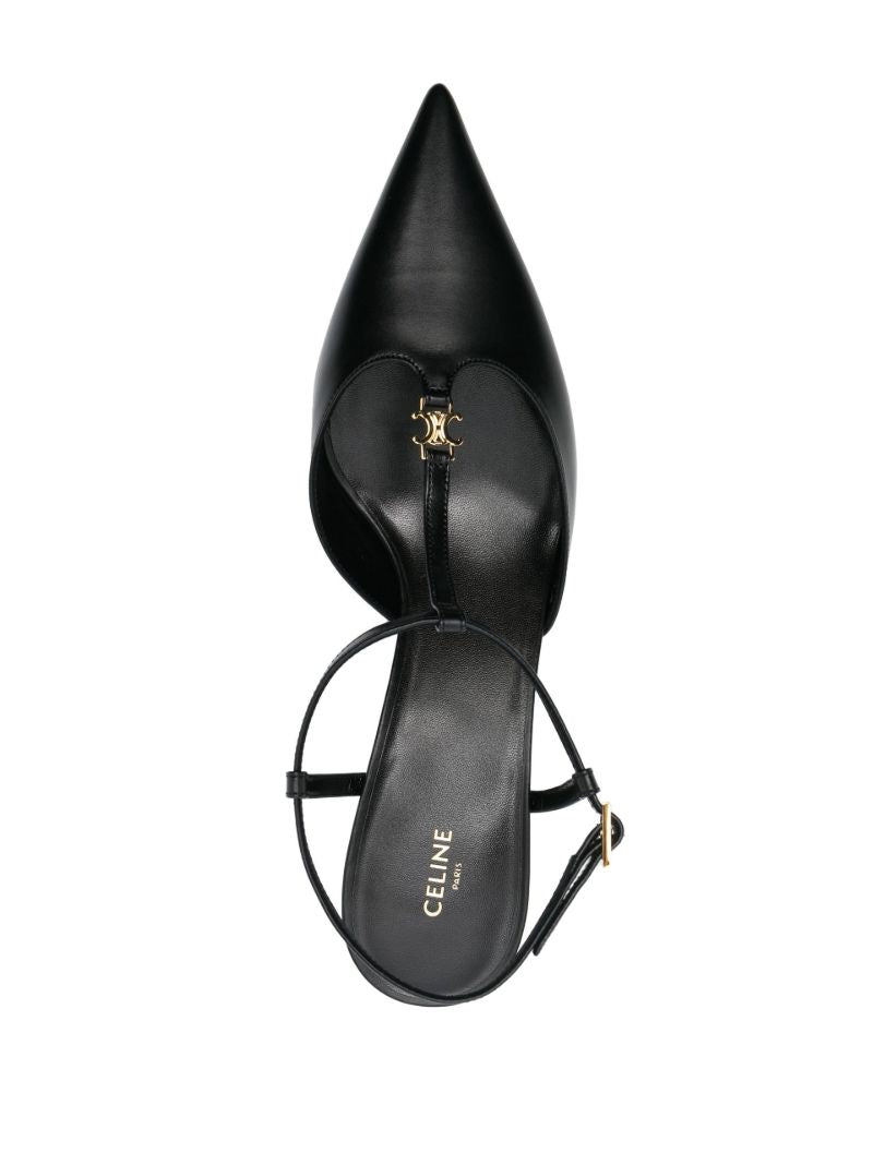 Black Triomphe T-bar Pumps