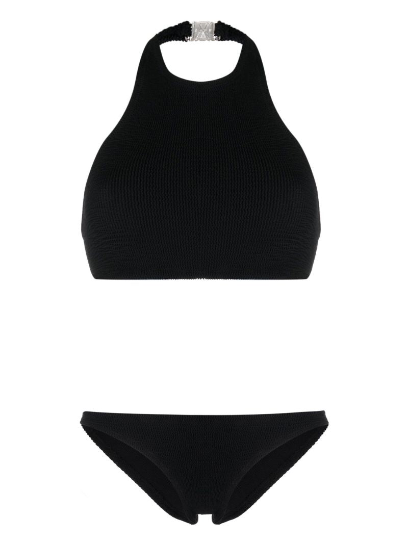Black Longboarder Crinkled Bikini