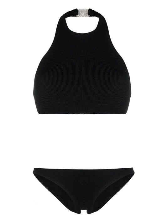 Black Longboarder Crinkled Bikini
