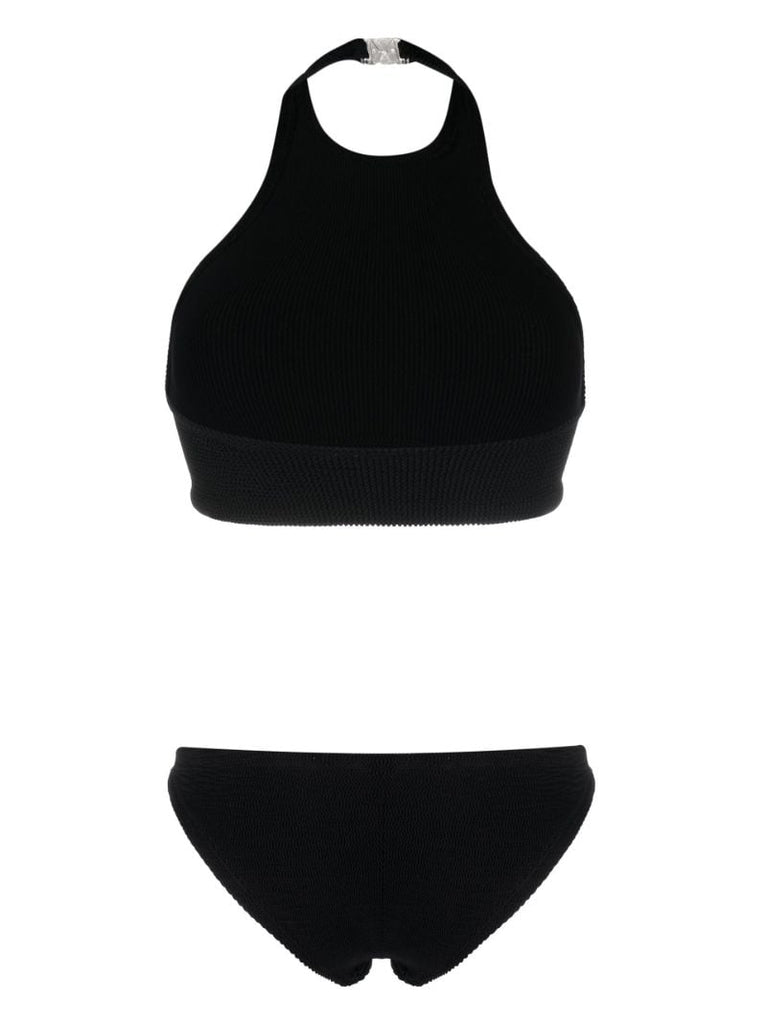 Black Longboarder Crinkled Bikini