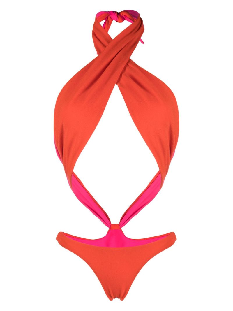 Red Showpony Cut-out Swimsuit