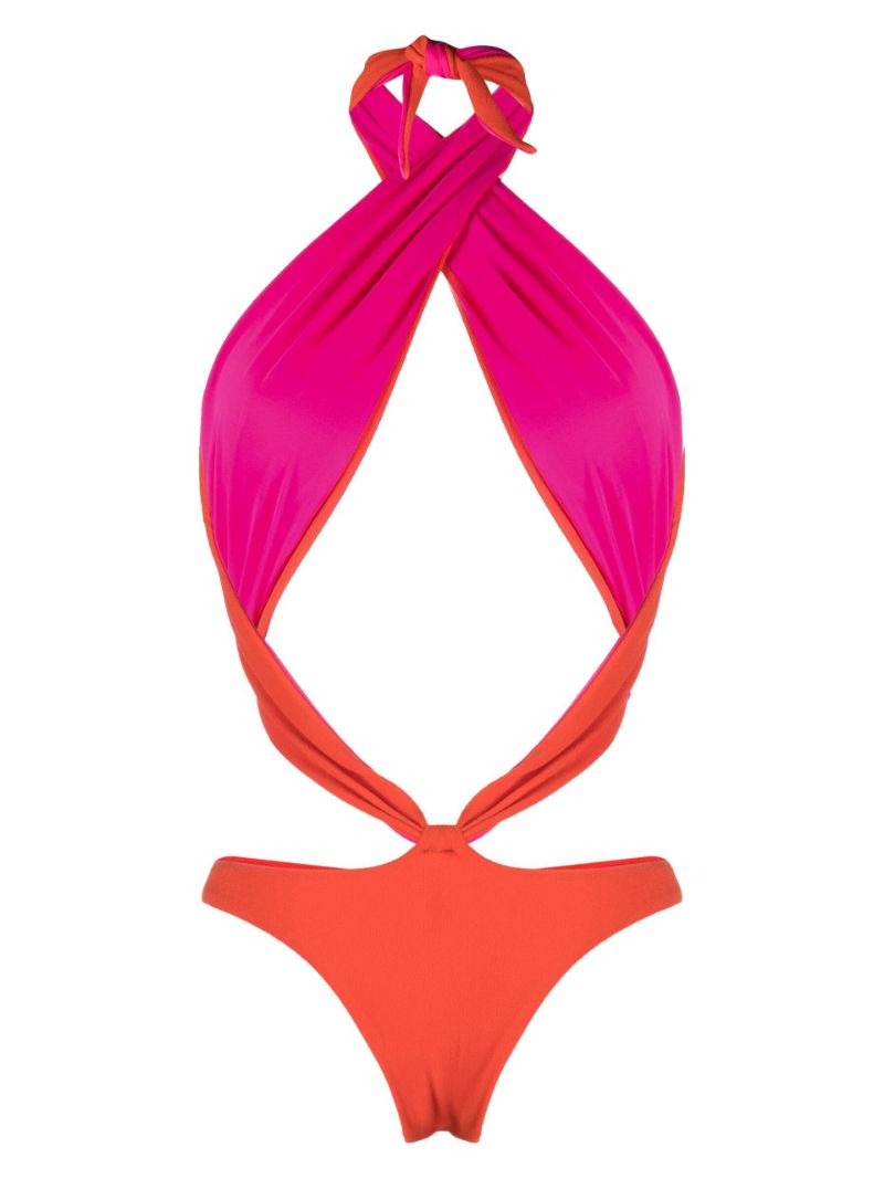 Red Showpony Cut-out Swimsuit