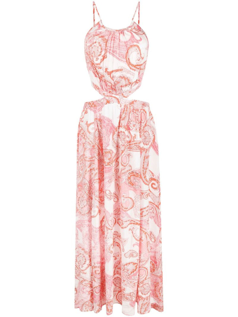 Red and White Arabella Duchess Maxi Dress