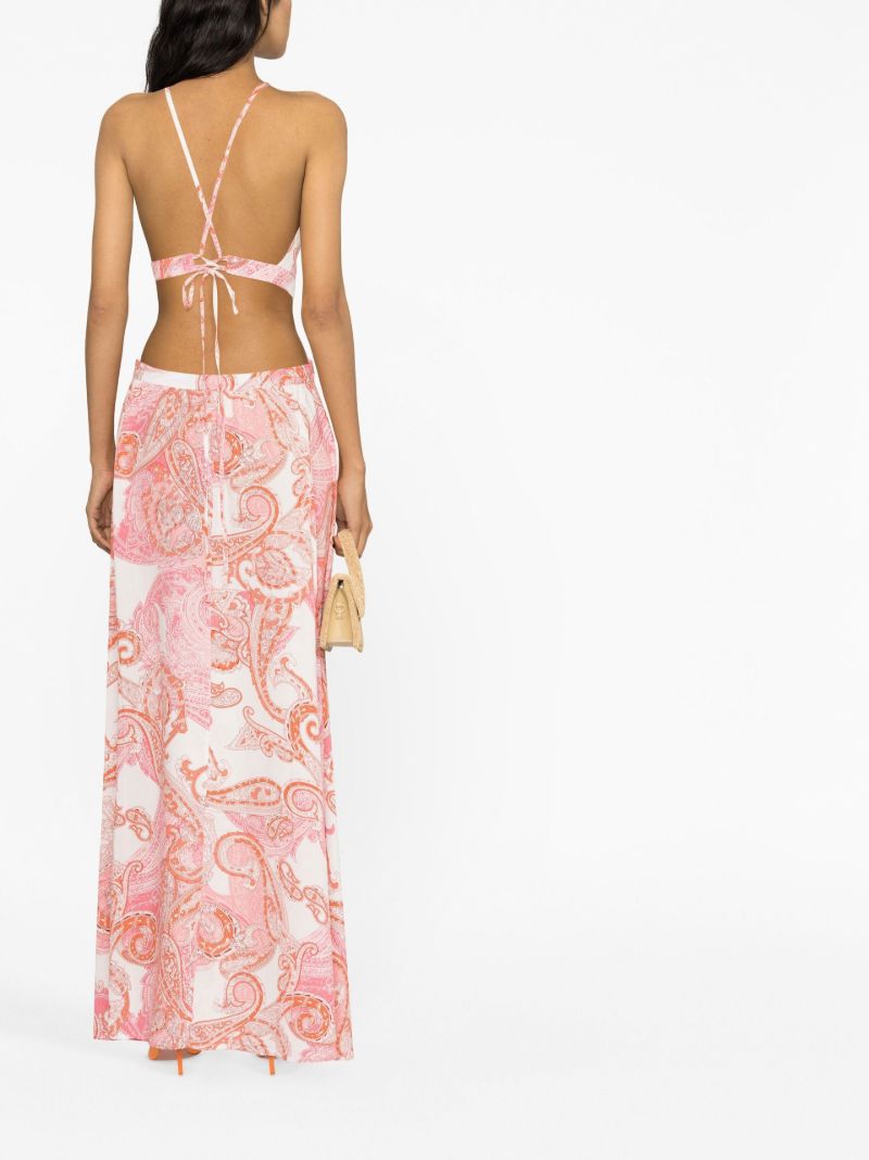 Red and White Arabella Duchess Maxi Dress