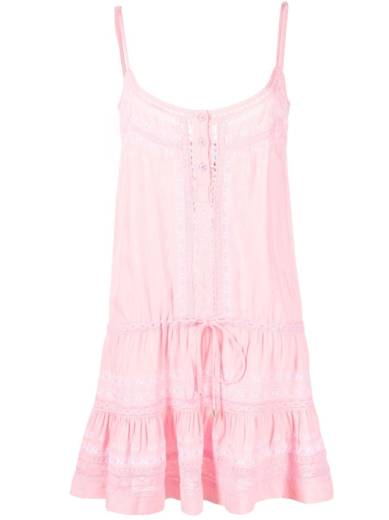 Pink Karen Embroidered Mini Dress