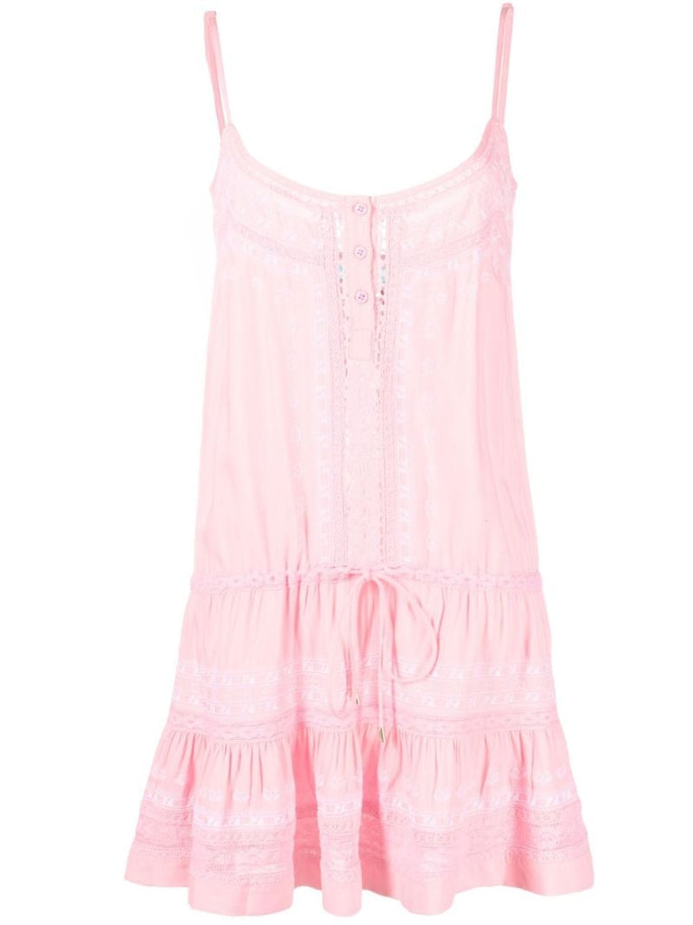 Pink Karen Embroidered Mini Dress