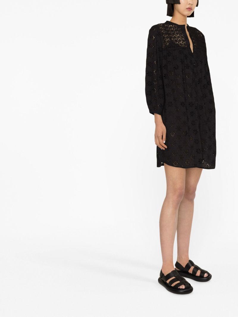 Black Barrie Broderie Anglaise Mini Dress