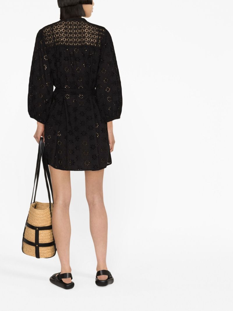 Black Barrie Broderie Anglaise Mini Dress