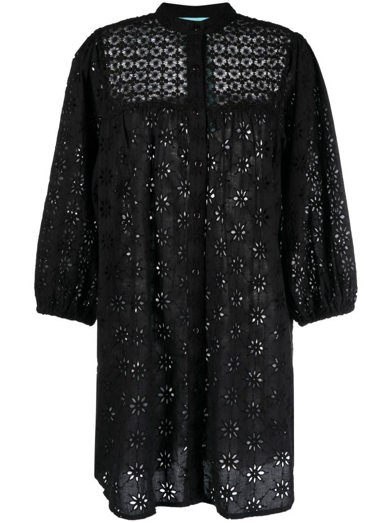 Black Barrie Broderie Anglaise Mini Dress