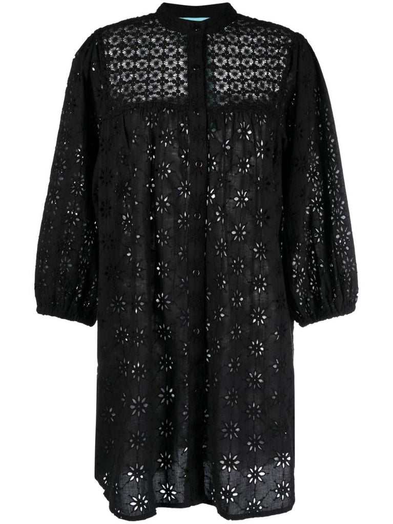 Black Barrie Broderie Anglaise Mini Dress