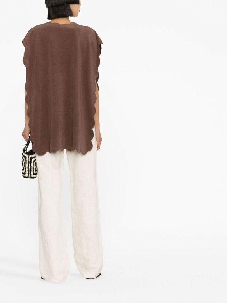 Brown Scallop Edge Top