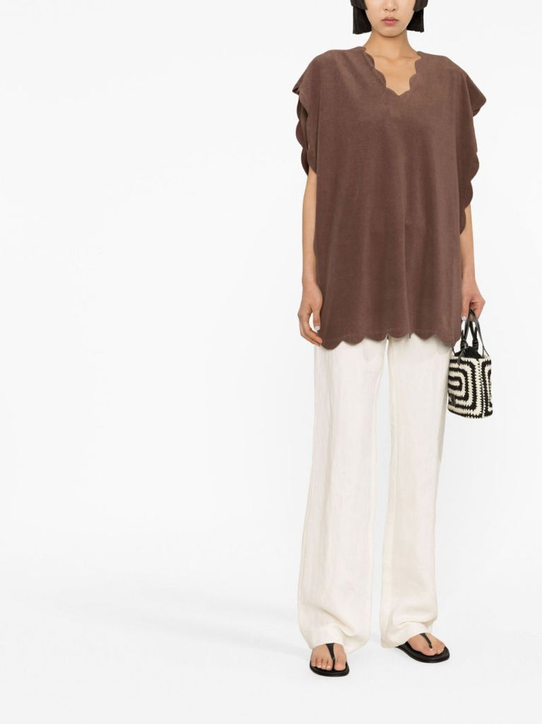Brown Scallop Edge Top