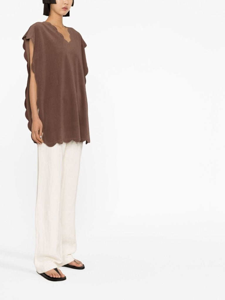 Brown Scallop Edge Top
