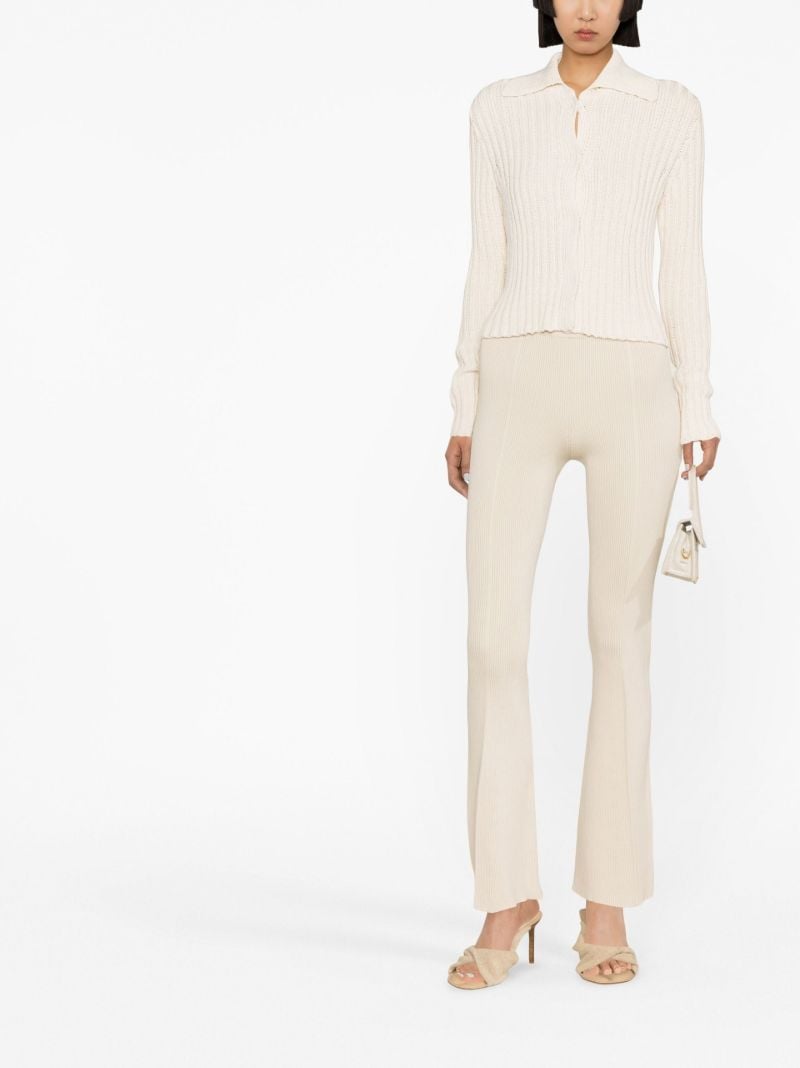 Neutral Ribbed Cotton Cardigan