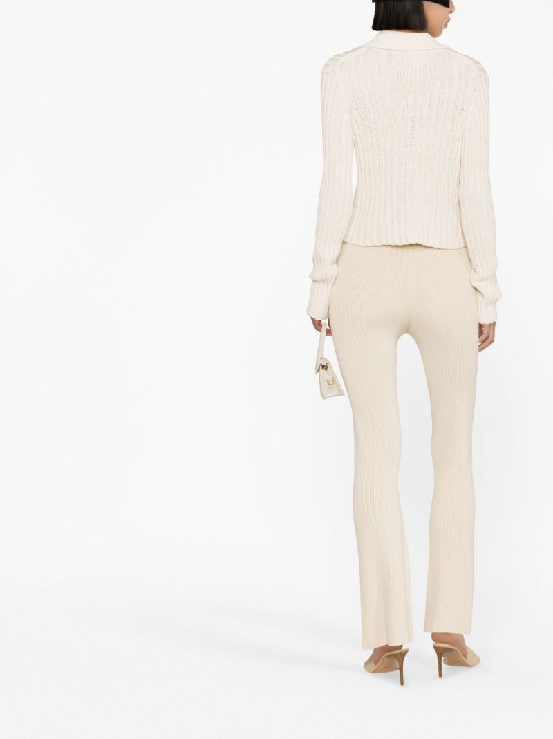 Neutral Ribbed Cotton Cardigan